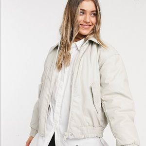 ASOS oversized faux leather bomber jacket (Size 6)